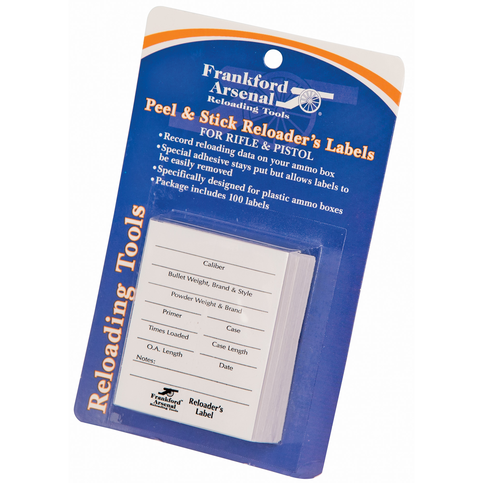 Frankford Arsenal Pistol And Rifle Reloader Labels - 100pk