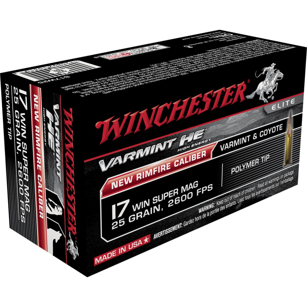 Winchester Ammo S17W25 Varmint HE 17 WSM 25 gr Polymer Tip 50 Bx/10 Cs - Winchester - POLYMER TIP