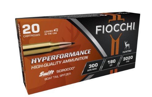 Fiocchi 300WMSCA Hyperformance 300 Win Mag 180gr Swift Scirocco 20rd