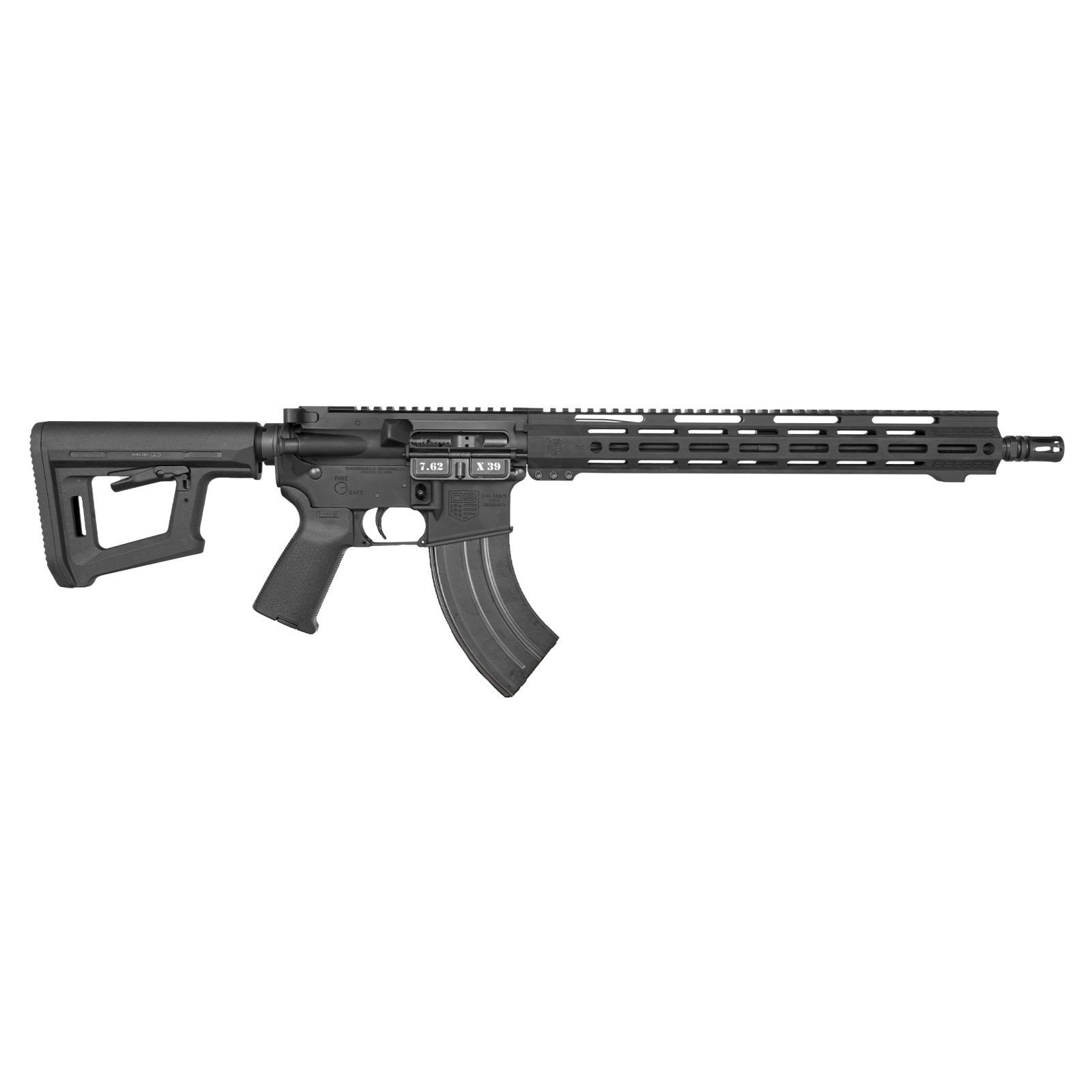DiamondBack DB15 Carbon 7.62x39 28+1 16 Black Anodized Hardcoat 