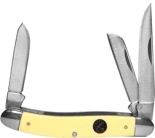 ABKT ROPER PECOS STOCKMAN 2.5" LINER LOCK CREAM HANDLES - American Buffalo Knife & Tool