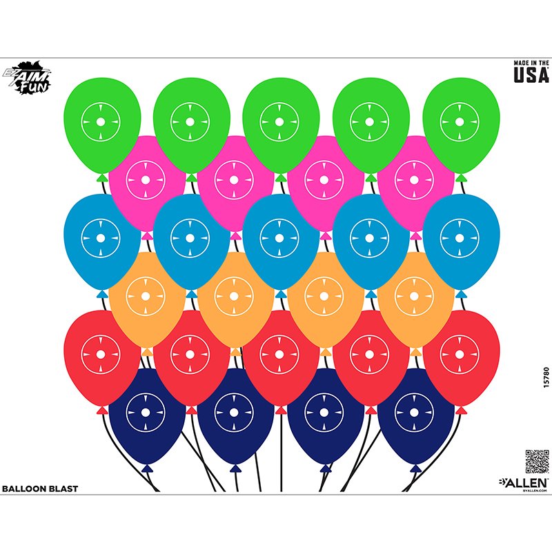 Allen 15780 EZ AIM 24X19 PAPER TGT FUN BALLOON 4PK MULTI - Allen Company