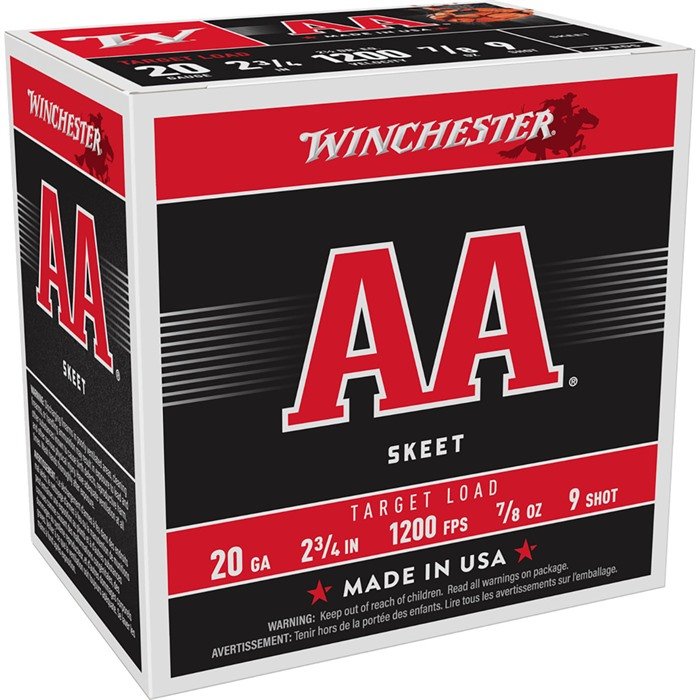 Winchester AA 20 Gauge 2-3/4" 7/8oz #9 Shot 250-Rounds - Winchester
