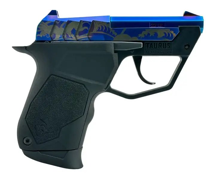 Taurus 22TUC Pistol 22 LR 3 in. Black/PVD Engraved Blue Wave 9 rd.