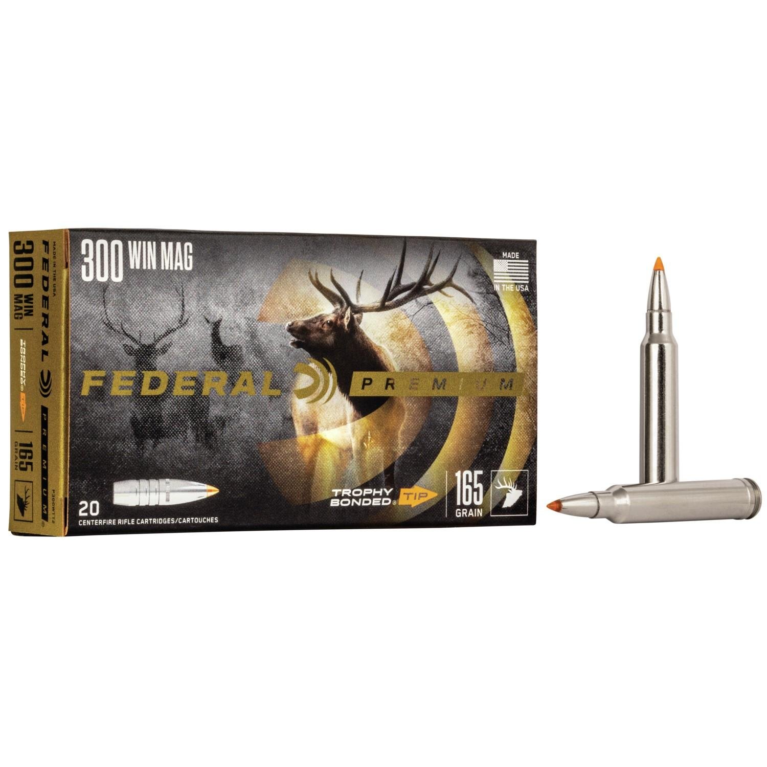 Federal P300WTT2 300 Win Magnum 165 Grain Trophy Bonded Tip 20 Rounds