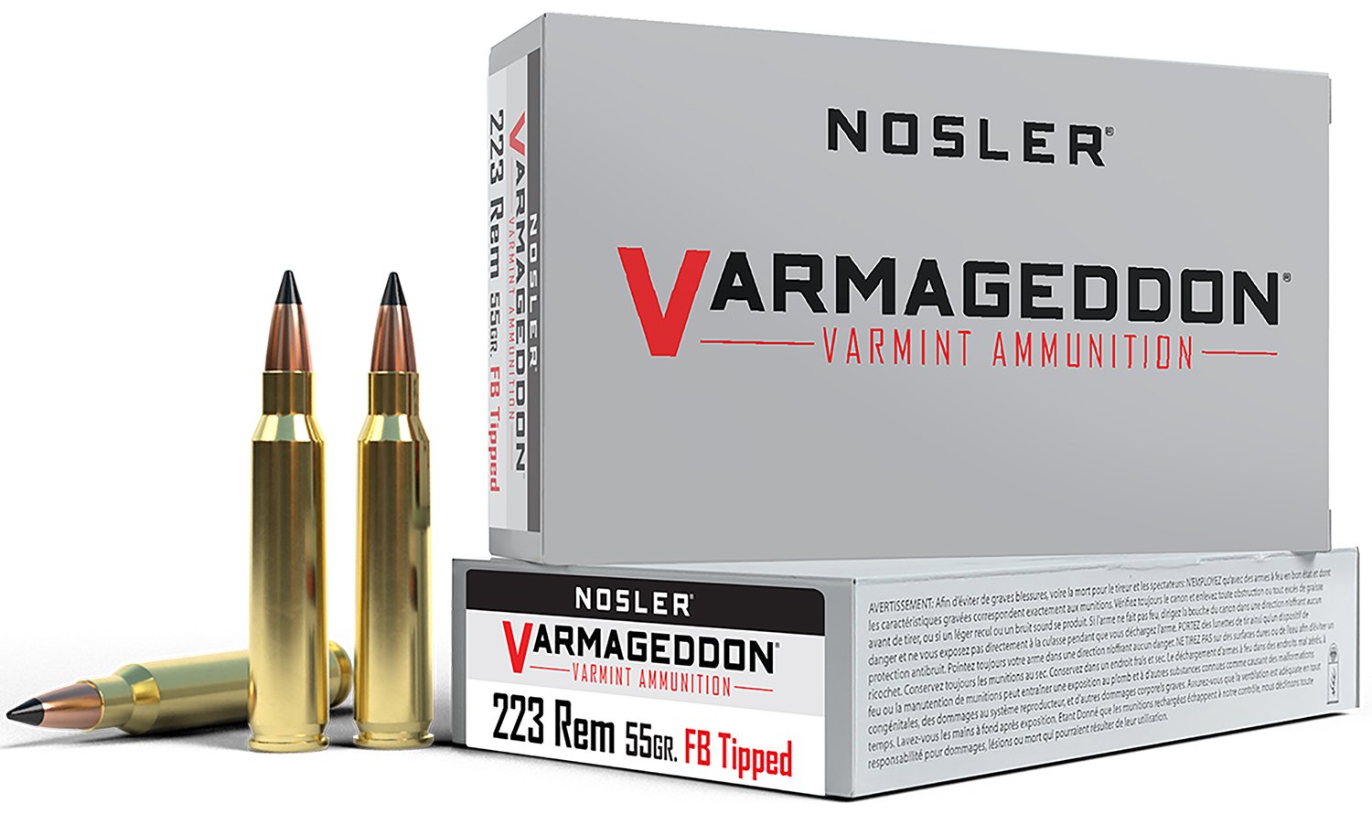 Nosler Varmageddon 65145 .223 Rem 55 Grain Flat Base 20 Rnds Box - Nosler - FLAT BASE TIPPED