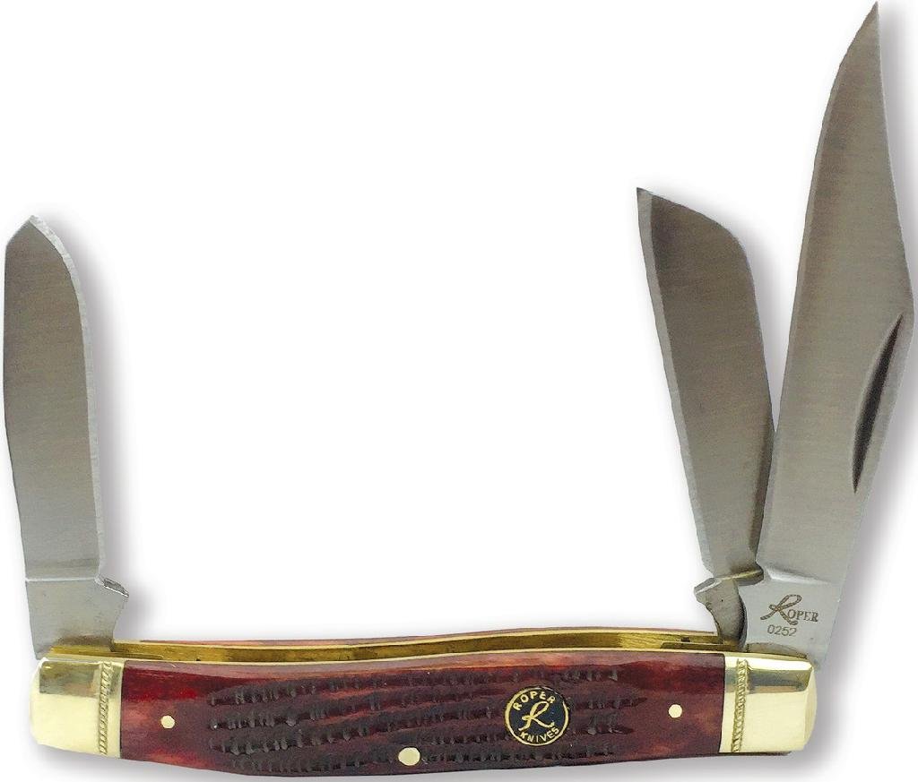 ABKT RP0001CTB 2.63 In Blade Brown Jigged Bone, 1065 Carbon Steel