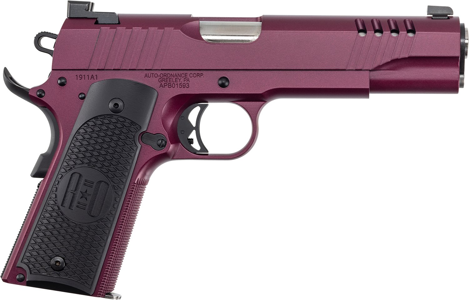 Auto-Ordnance 1911TCAC9 45 ACP 5" Black Cherry Cerakote Pistol 7+1 - Auto-Ordnance - 45 ACP