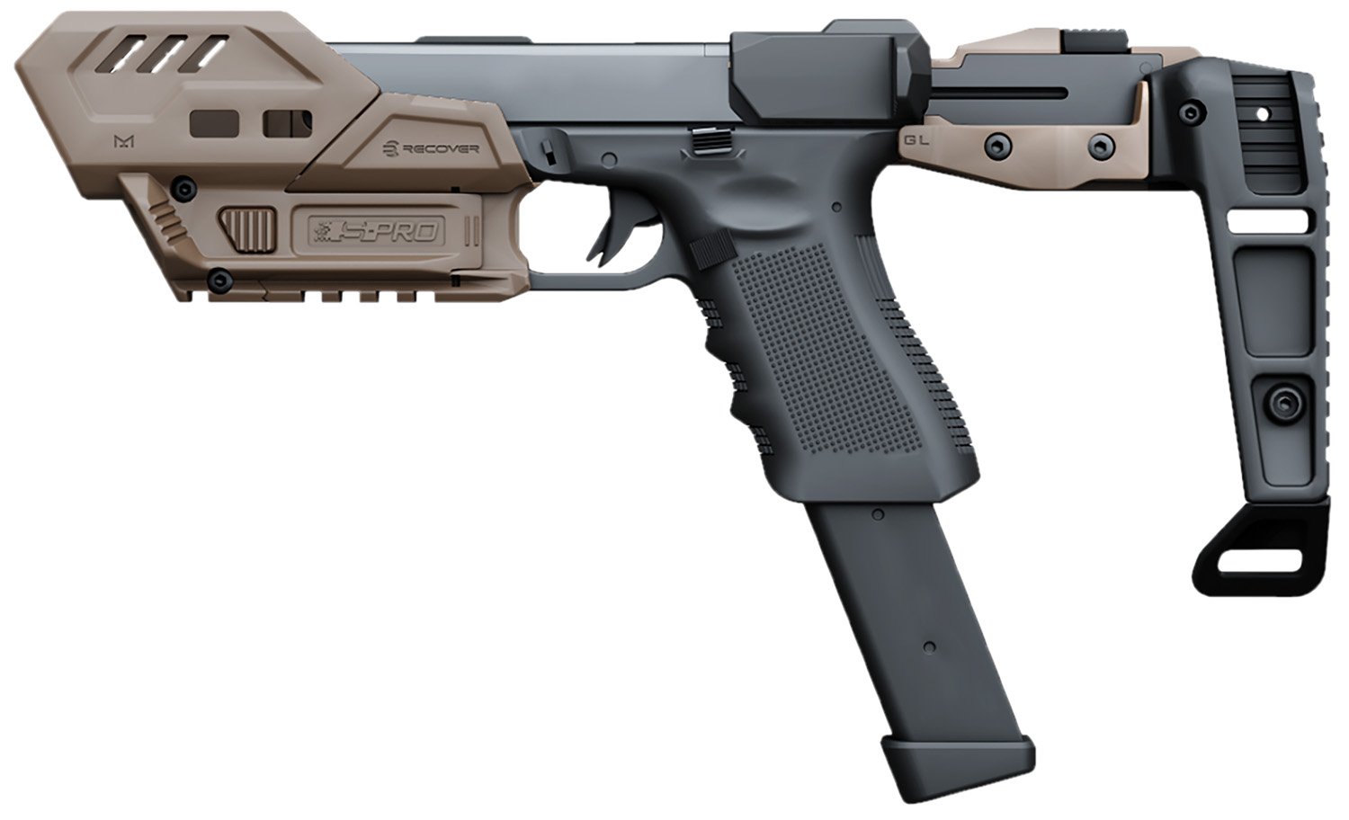 Buy Recover Tactical SPROMGB02 S-Pro MG Conversion Kit Glock Tan MLOK online