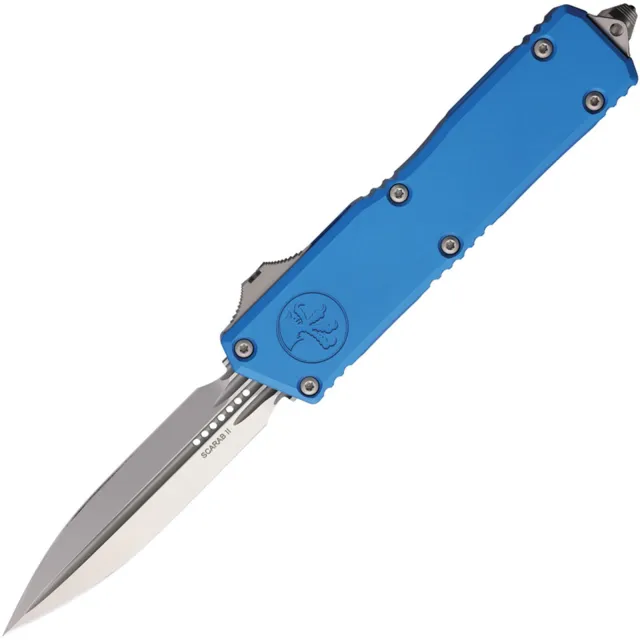 Microtech Scarab II G3 3.97 In D/E Stonewash Blue ALU Handle
