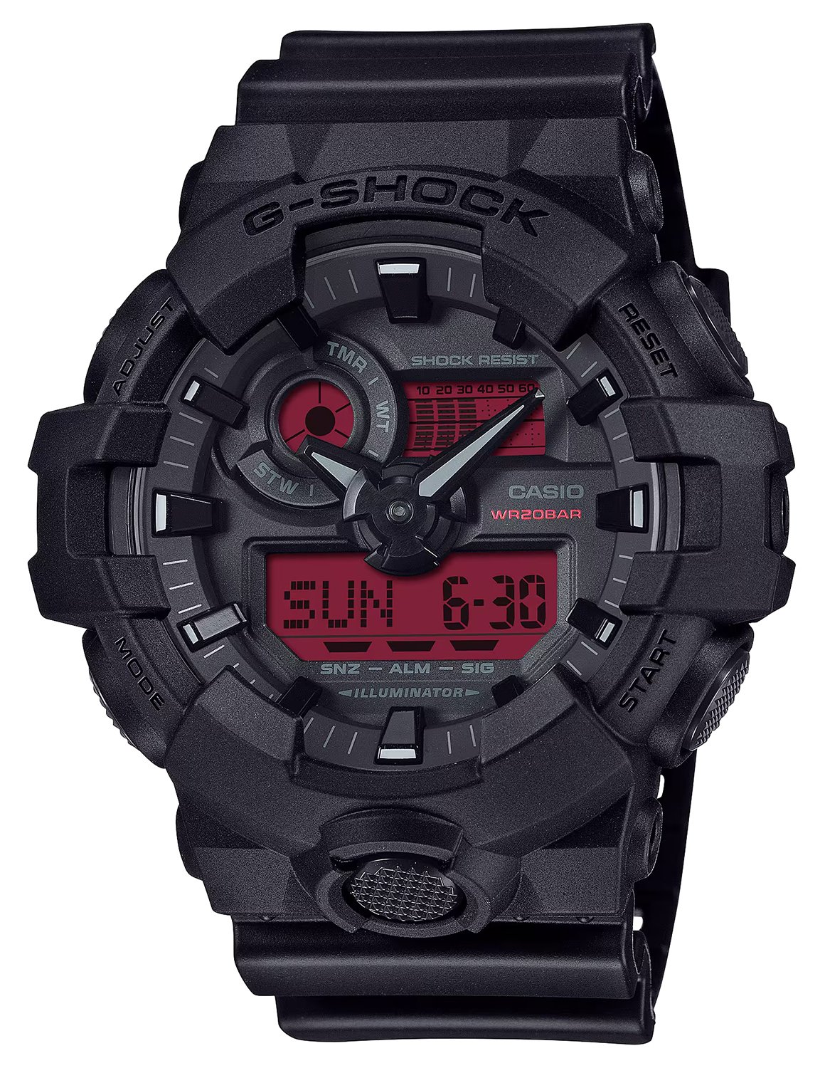 GSHOCK GA700BBR1ACR ANALOG DIGITAL BLK/RED
