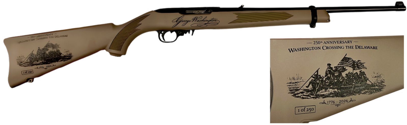 RUGER 250TH ANNIVERSARY GEORGE WASHINGTON 10/22 22LR RIFLE 18.50" 1-10RD MAG - RUGER - .22 LR