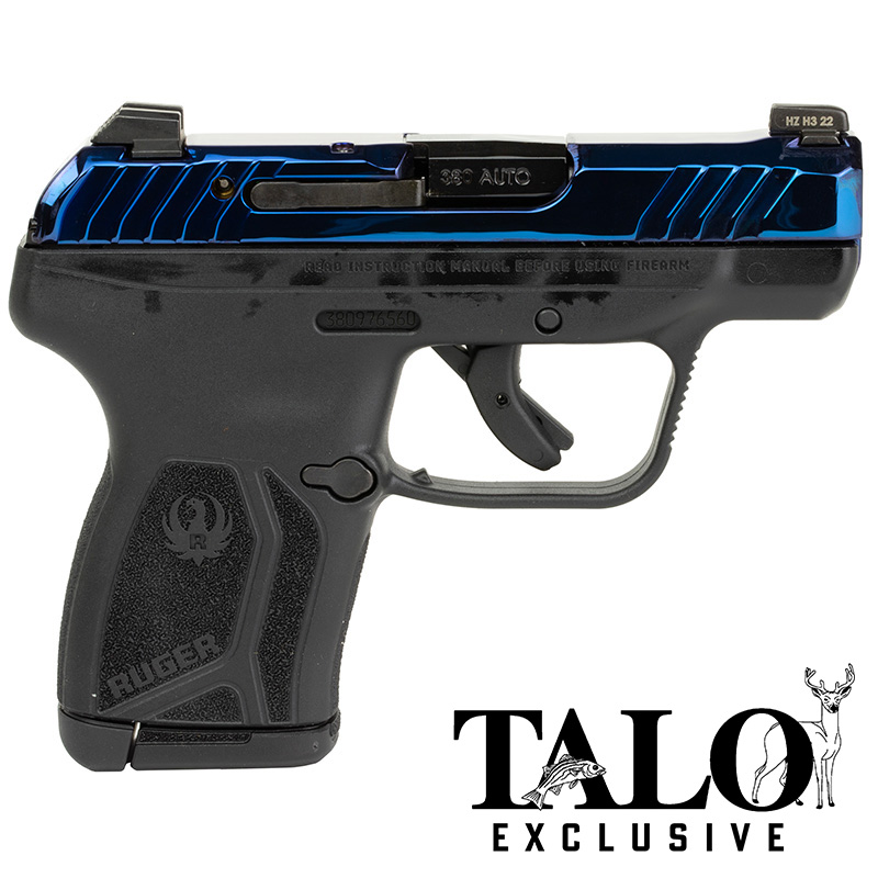 Ruger 13739 LCP MAX Pistol, .380 Auto, 10+1 Capacity, Alloy Steel, Sapphire PVD Slide, 2.80" Barrel, Tritium Front Sight, Black Glass-Filled Nylon Grip