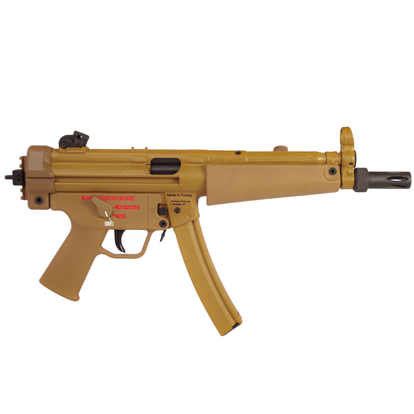 Century Arms HG6034SGB-N AP5 9mm 8.9" RAL 8000 Semi-Auto Pistol - Century Arms - 9MM