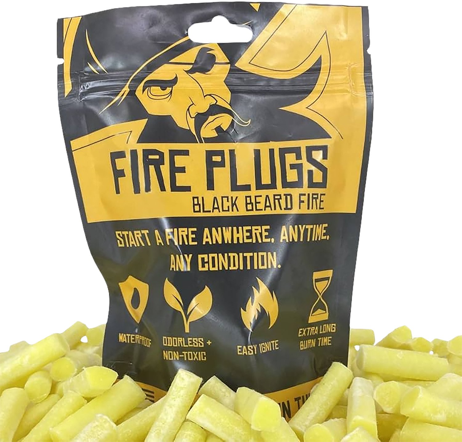 Buy Black Beard Fire Starters Fire Plug 50 8 Minute Burn Time 30 Year Shelf Lif online