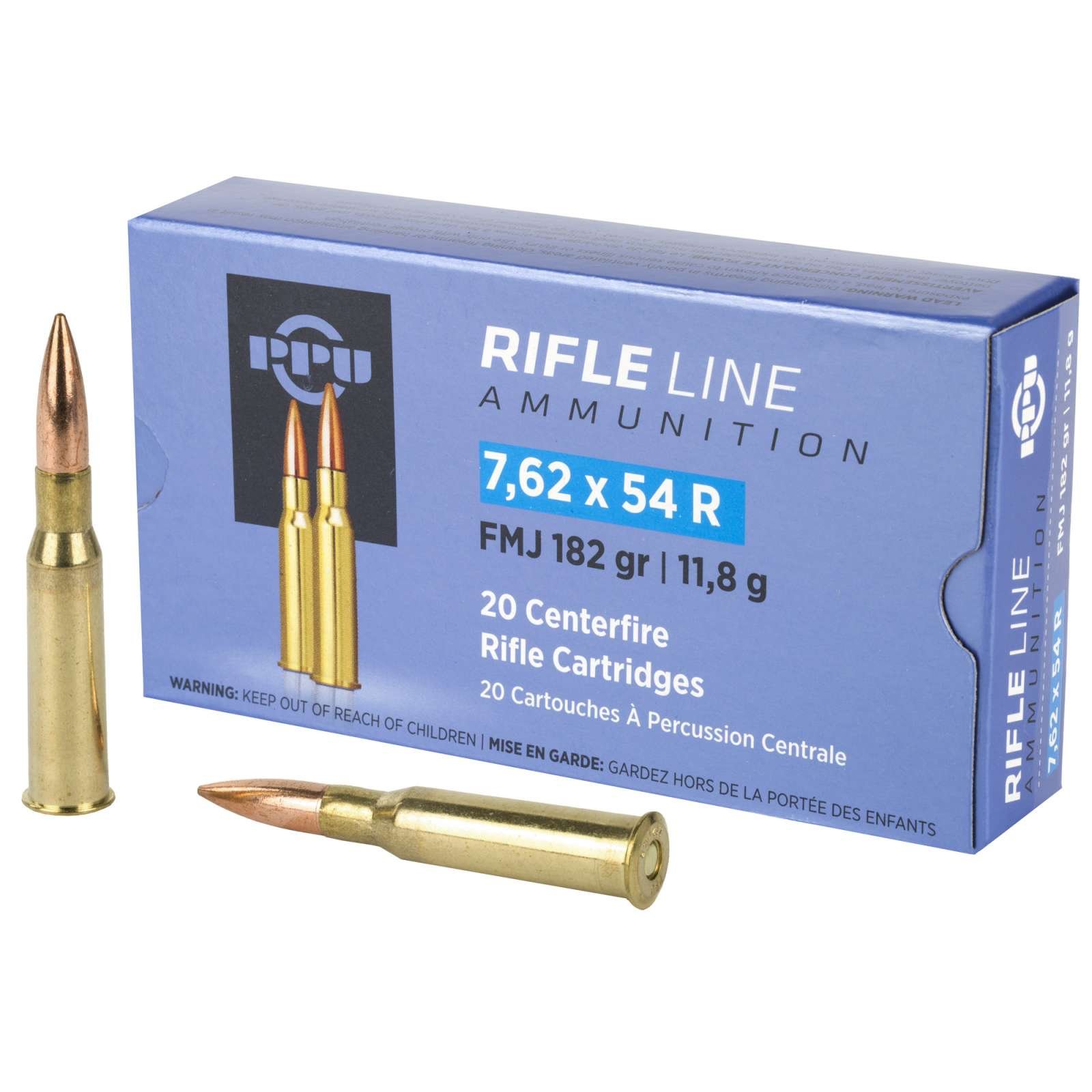 Prvi Partizan 7.62x54R 182Gr FMJBT Ammo 2625fps - 20 Rounds Box