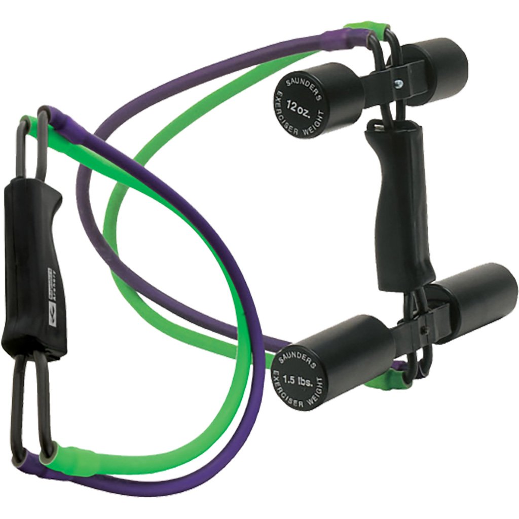 Saunders 1154 Power Pull Upper Body Conditioner, Black - Dual Band Muscle Builder with Weights