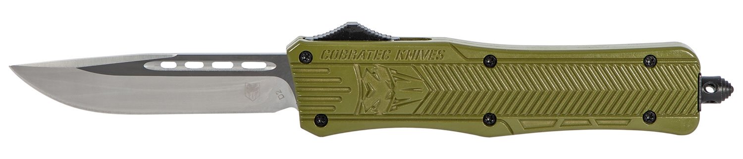 CobraTec MODCTK1MDNS CTK-1 Medium 3" OTF D2 Steel OD Green Knife