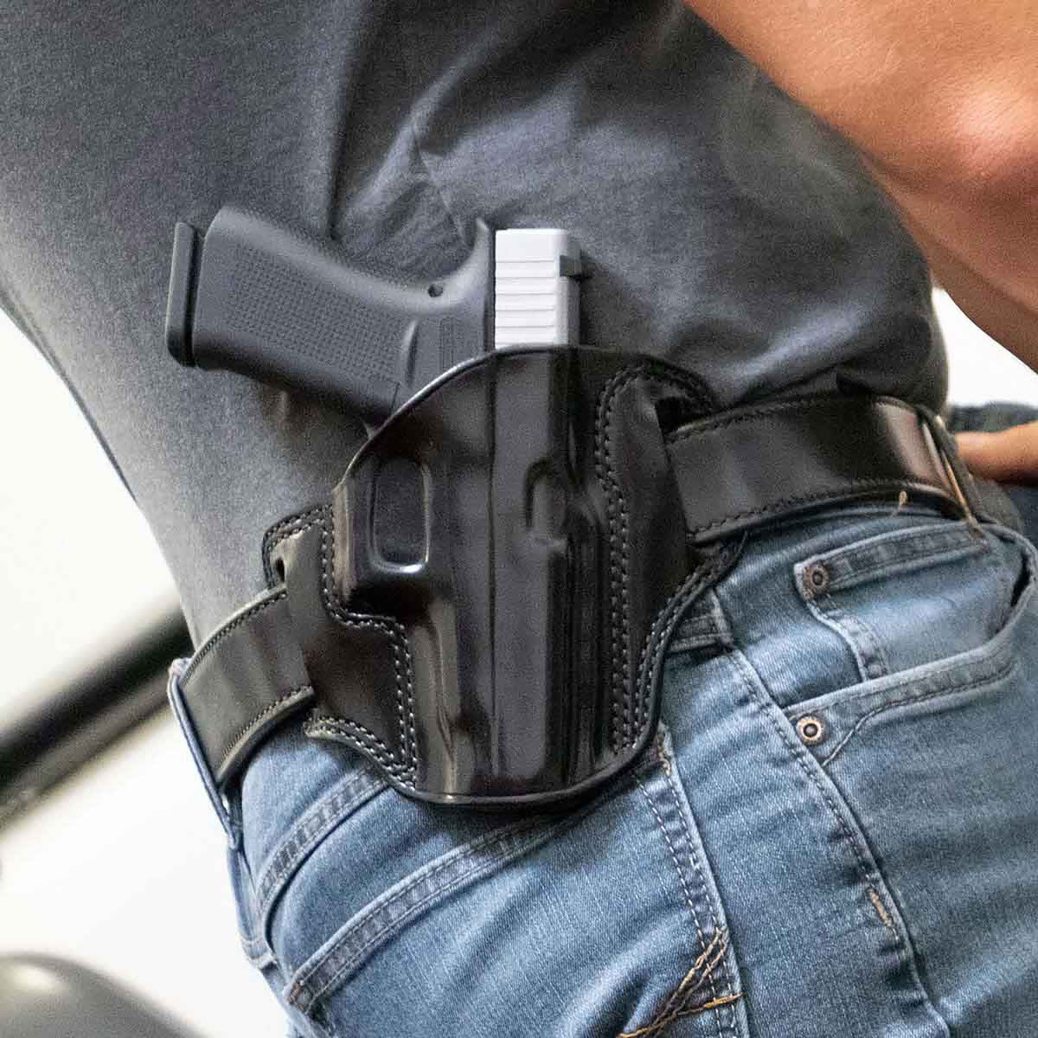 Galco CM876B Combat Master Black Leather Holster for Springfield Hellcat Pro - Galco International - BLACK