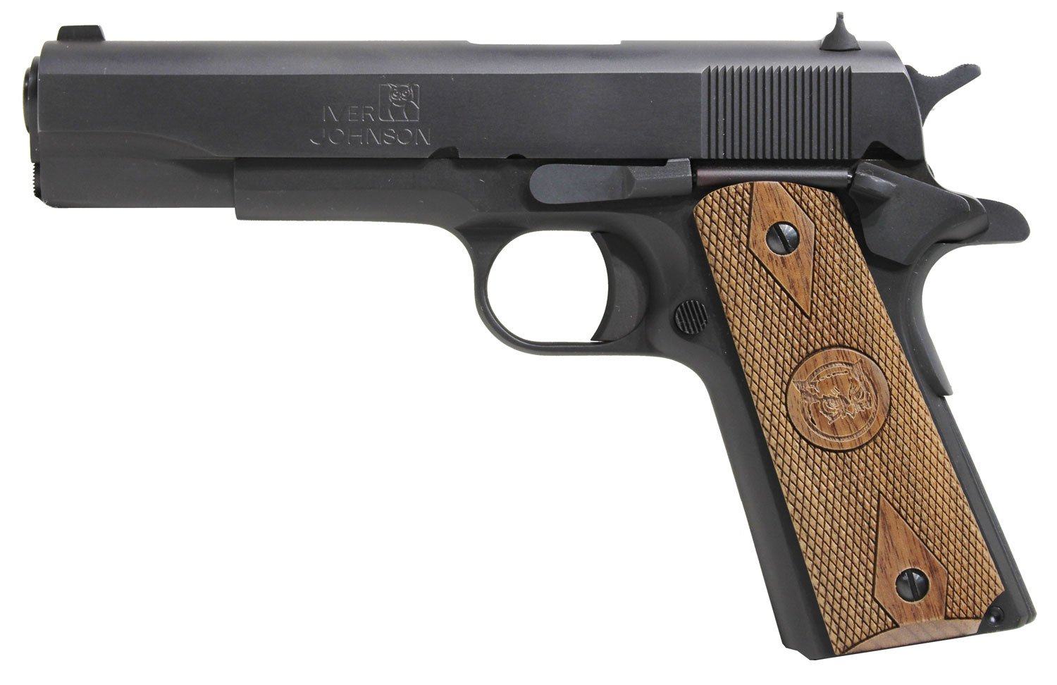 Iver Johnson 1911A1-9 9mm 5" Matte Blued Semi-Auto Pistol, Walnut Grips