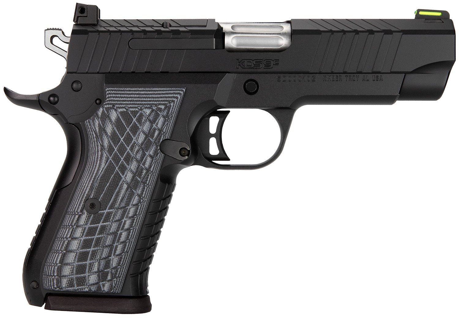 Kimber KDS9c 9mm 4" KimPro Optic-Ready, Green Fiber Optic Sight, G-10 Grips - Kimber Manufacturing, Inc. - 9mm