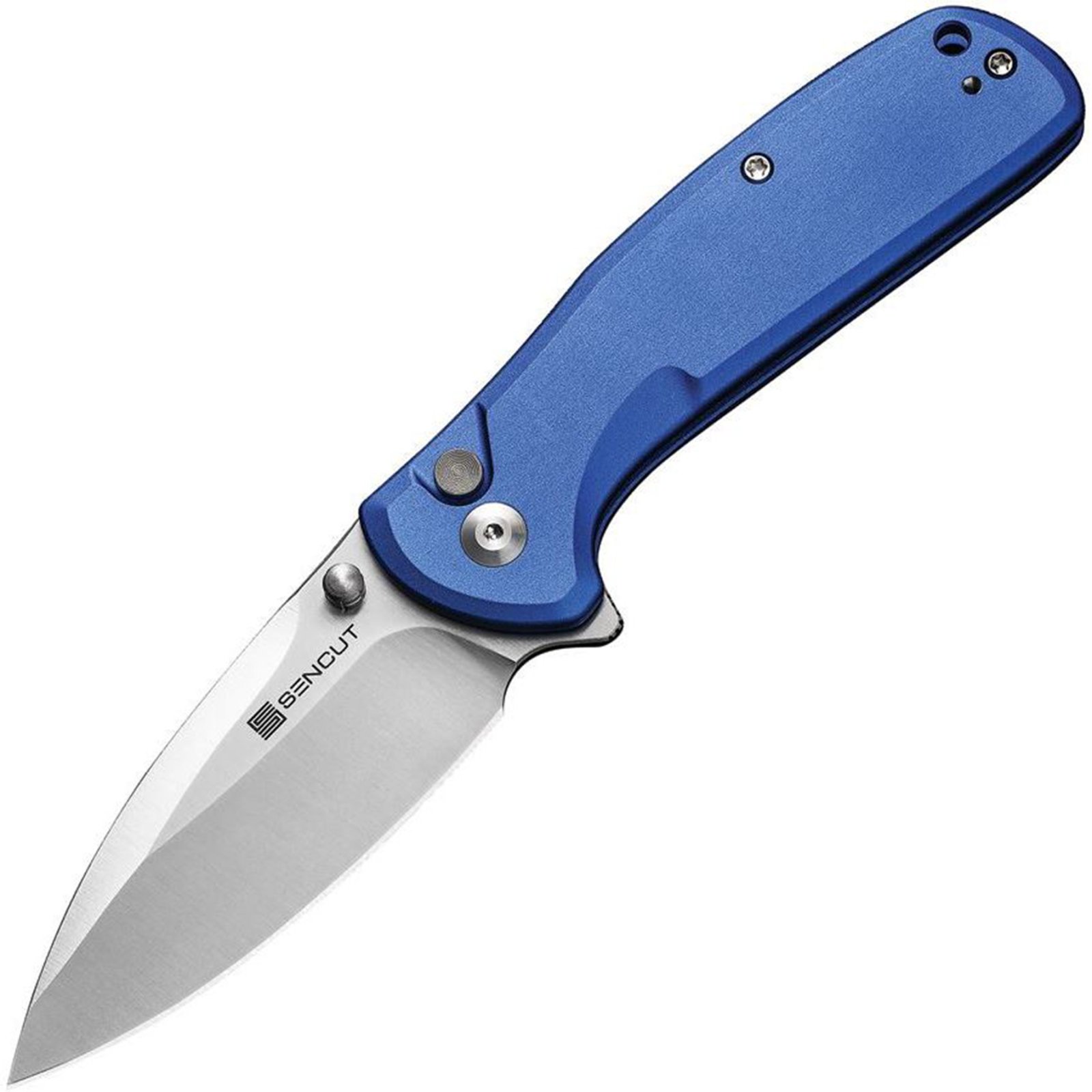 Sencut Arcblast 2.98in 9Cr18MoV Blade Blue Aluminum Handle Button Lock