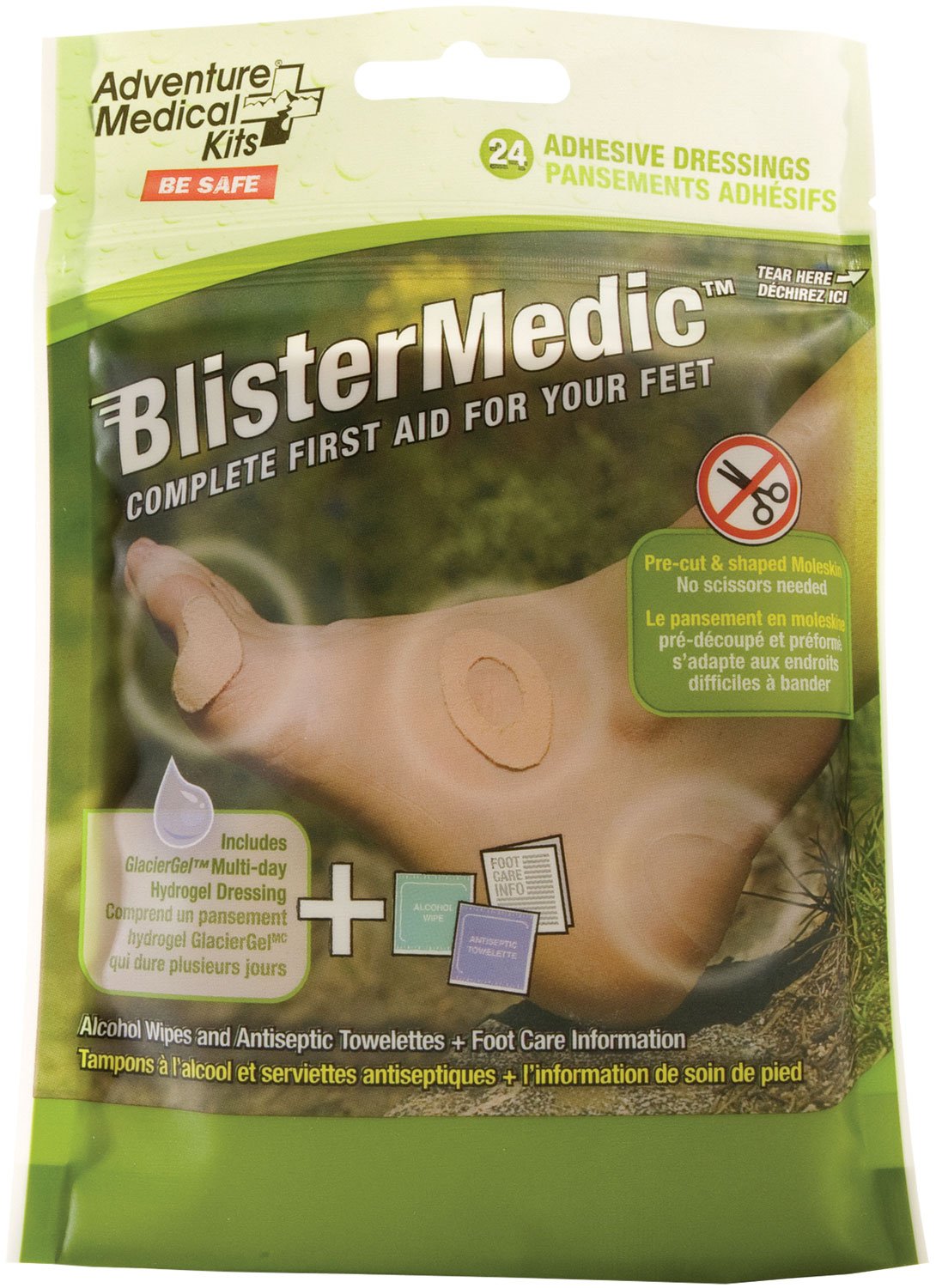 Adventure Medical Kits 01550667 Blister Medic Kit Blister Prevention Brown 24 Precut Shapes - AMK - PRECUT & SHAPED