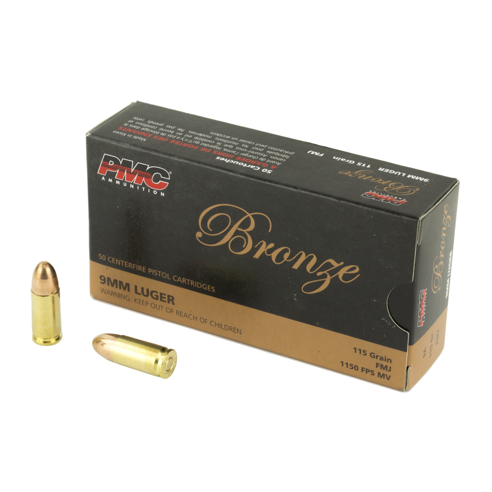 PMC 9A 9mm 115GR FMJ Ammo 50 Rounds - PMC - 9 mm Luger
