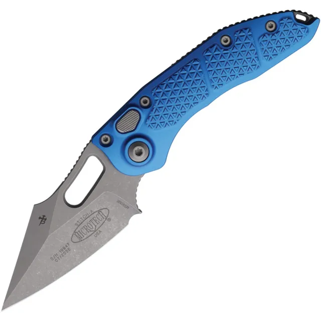 Microtech Stitch 169-10APBL 3.75 In SE APOC Blue ALU Handle