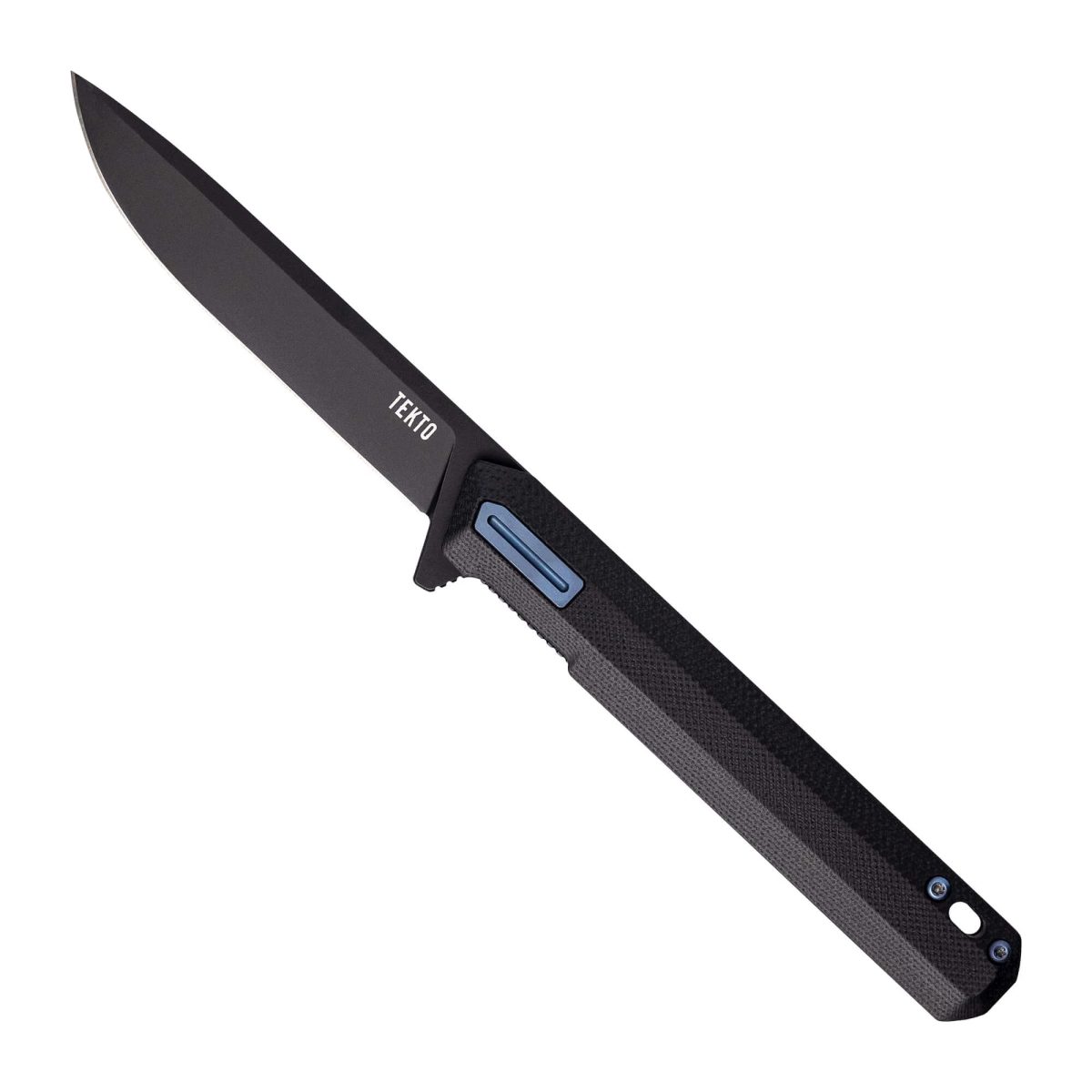 TEKTO F2RG1BKD2BK1 F2 Bravo Black G10 Handle Blue Ti Accents D2 Blade - Tekto Gear