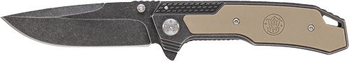 S&W Stonewash Drop Point 3.6" Blade with G10 Handle - Smith & Wesson