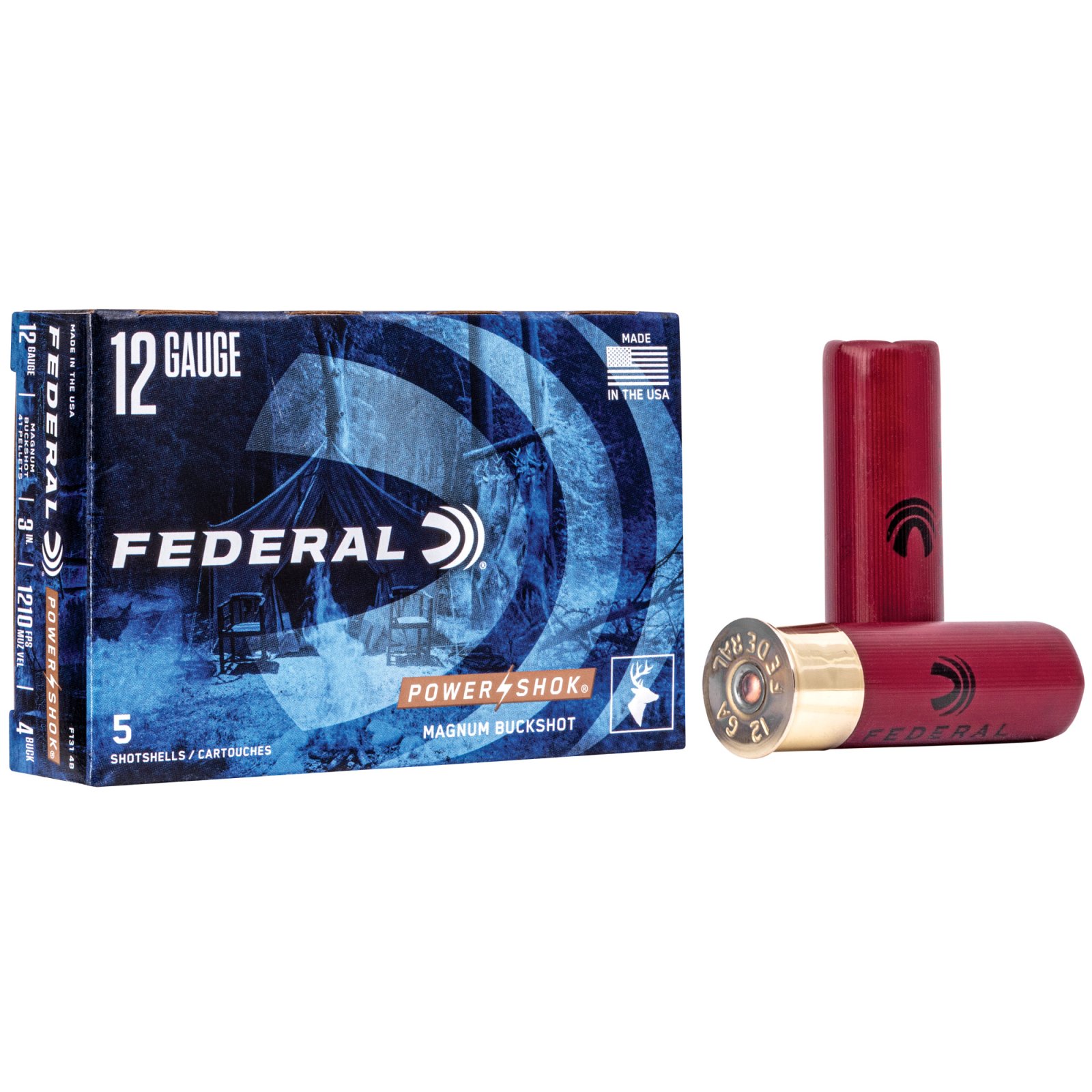Federal F1314B 12 Gauge 3 in 41 Pellets 4 Buckshot 5 Rounds Box - Federal Premium Ammunition - 12 Gauge