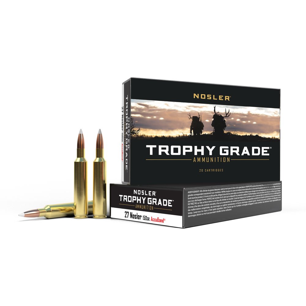 Nosler Trophy Grade Rifle Ammunition 27 Caliber 150 gr. AccuBond 20 rd. - Nosler - 27 NOSLER