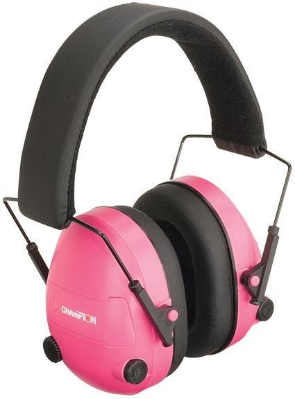 Champion Targets 40975 Electronic Ear Muffs 25 dB Pink Black Adjustable - Champion Traps & Targets - PINK/BLACK