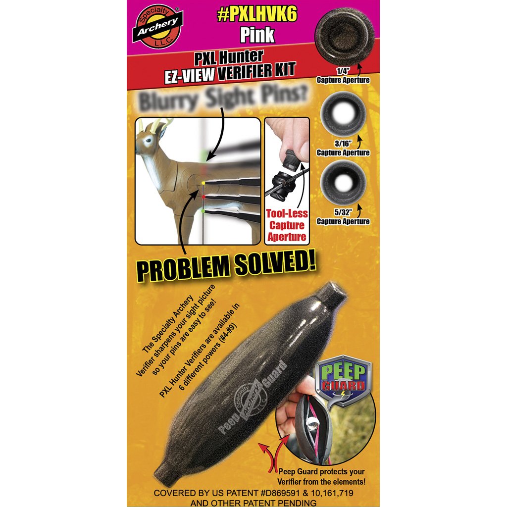 Specialty Archery PXLHVK6 EZ-View Verifier Kit No. 6 Pink, 3 Apertures