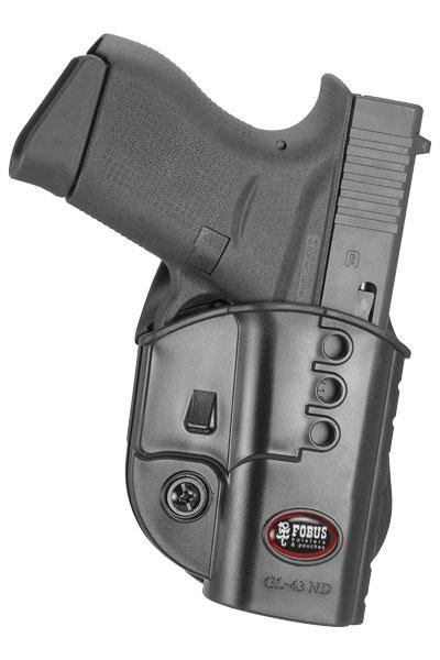 Fobus GL43NDLH Evolution OWB Black Polymer Paddle Holster for Glock 43 - First Samco/Fobus