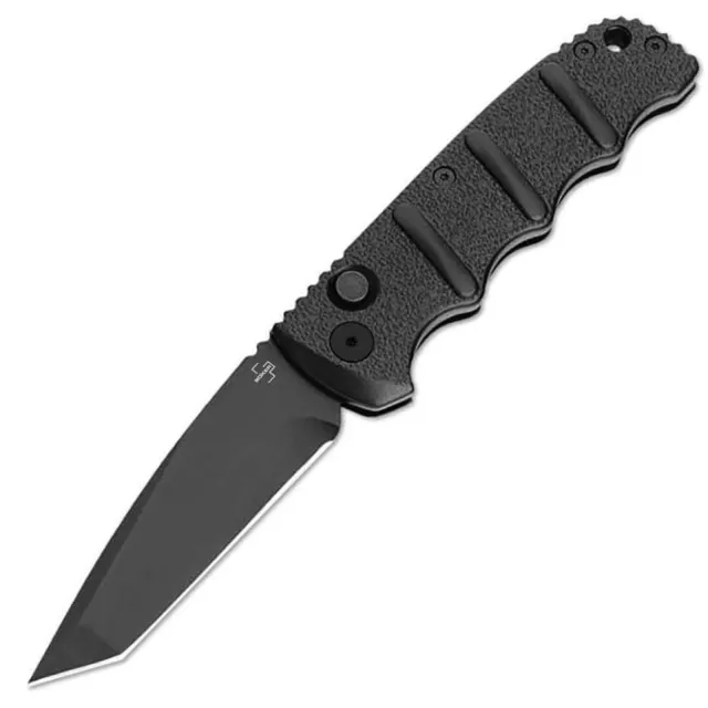 Buy BOK KALS 3.35/PLN/TANTO/BLK BLACK ALUMIUM HANDLE BOKER PLUS KALS ALL BLK TANTO D2, Alumium , Black, Button Auto online