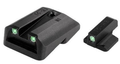 TruGlo Tritium Green Glow Night Sights - 1911 5" Gov Novak LoMount .270/.450