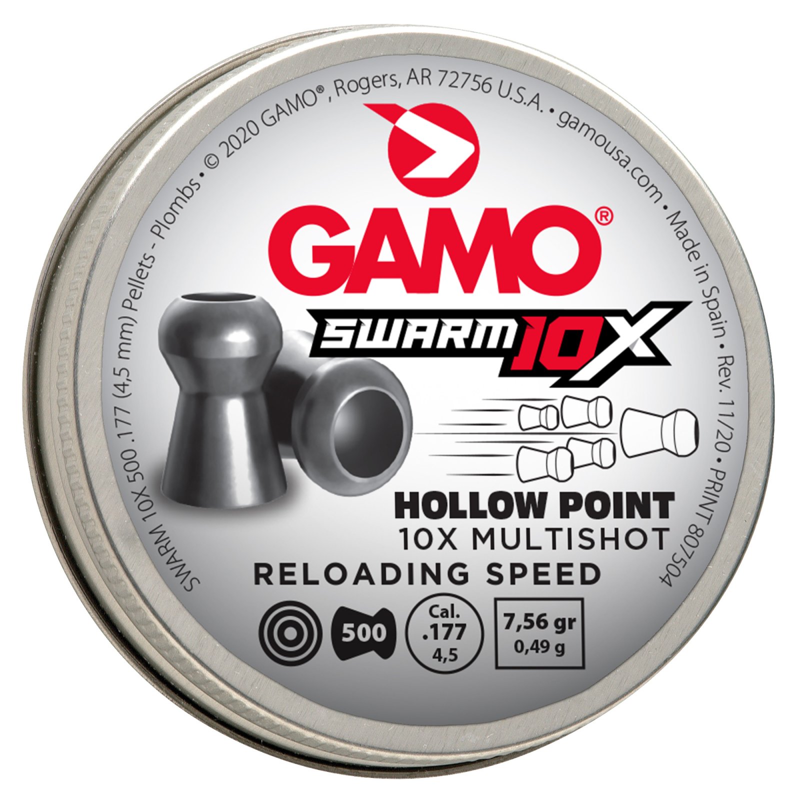 Gamo Swarm 10X HP Pellets .177 500 ct.