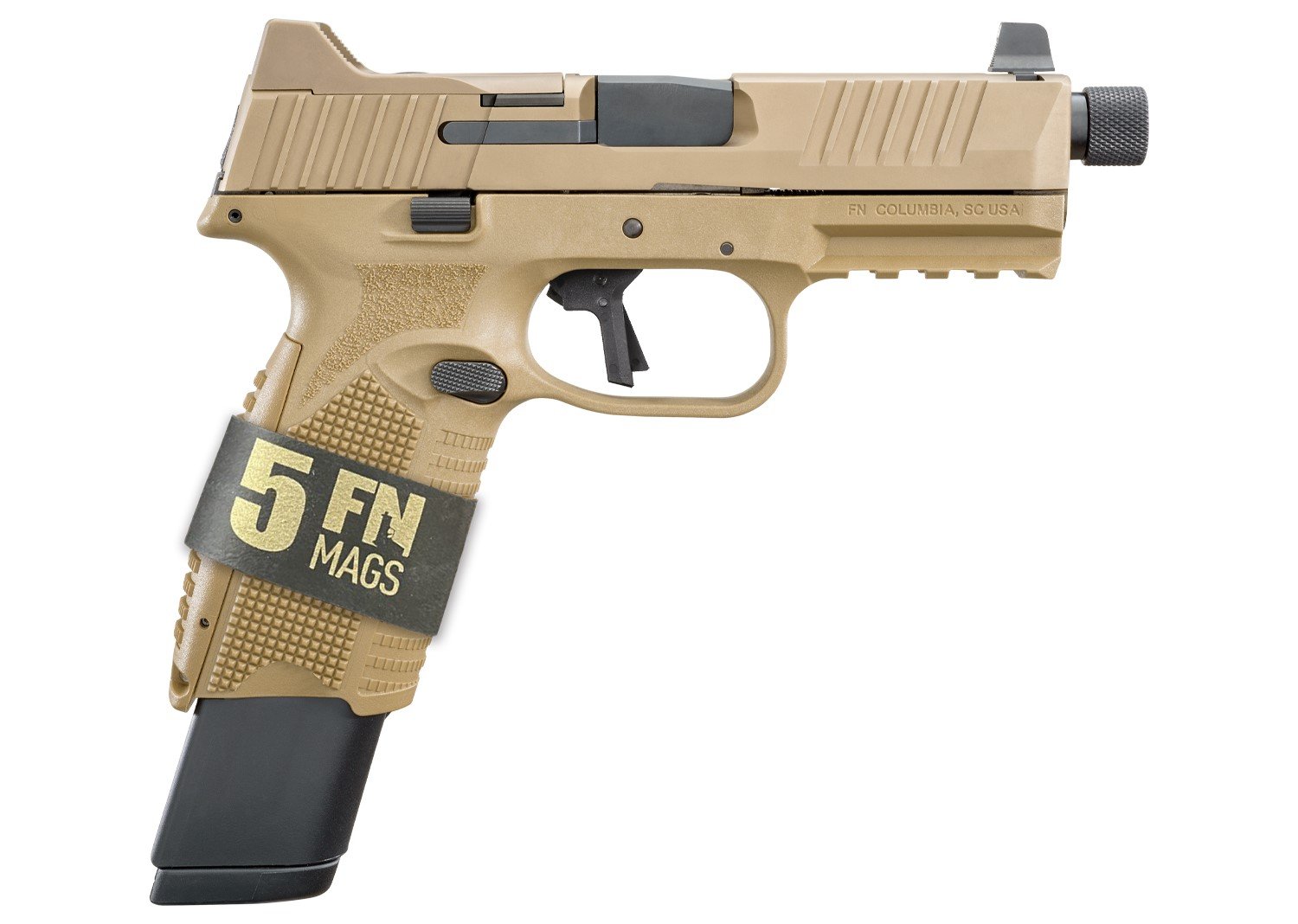 FN AMERICA 509 Tactical 9mm 4.5in FDE 2x10rd + 3x10rd Mags w/Case 66-101652