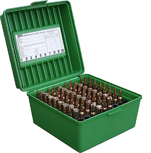 Buy MTM Case-Gard R10010 Deluxe Ammo Box 100 Round Green Polypropylene online