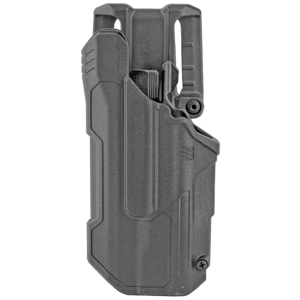Blackhawk T-Series L2D Duty Holster Left Hand Black Finish Fits Glock 17/22/31 With TLR1/TLR2 Includes Jacket Slot Belt Loop 44N200BKL