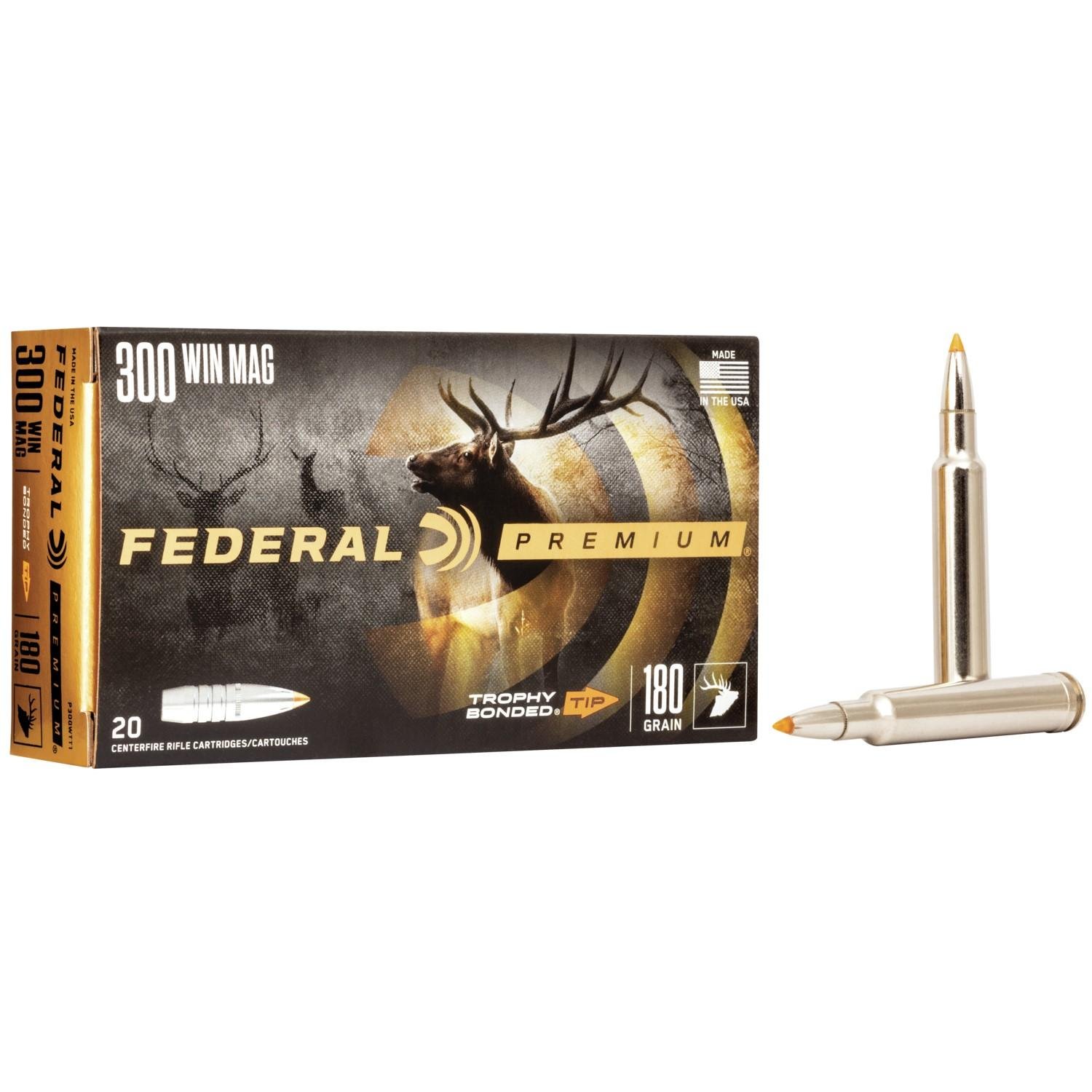 Federal P300WTT1 300 Win Magnum 180 Grain Trophy Bonded Tip 20 Rounds - Federal Premium Ammunition - TROPHY BONDED TIP