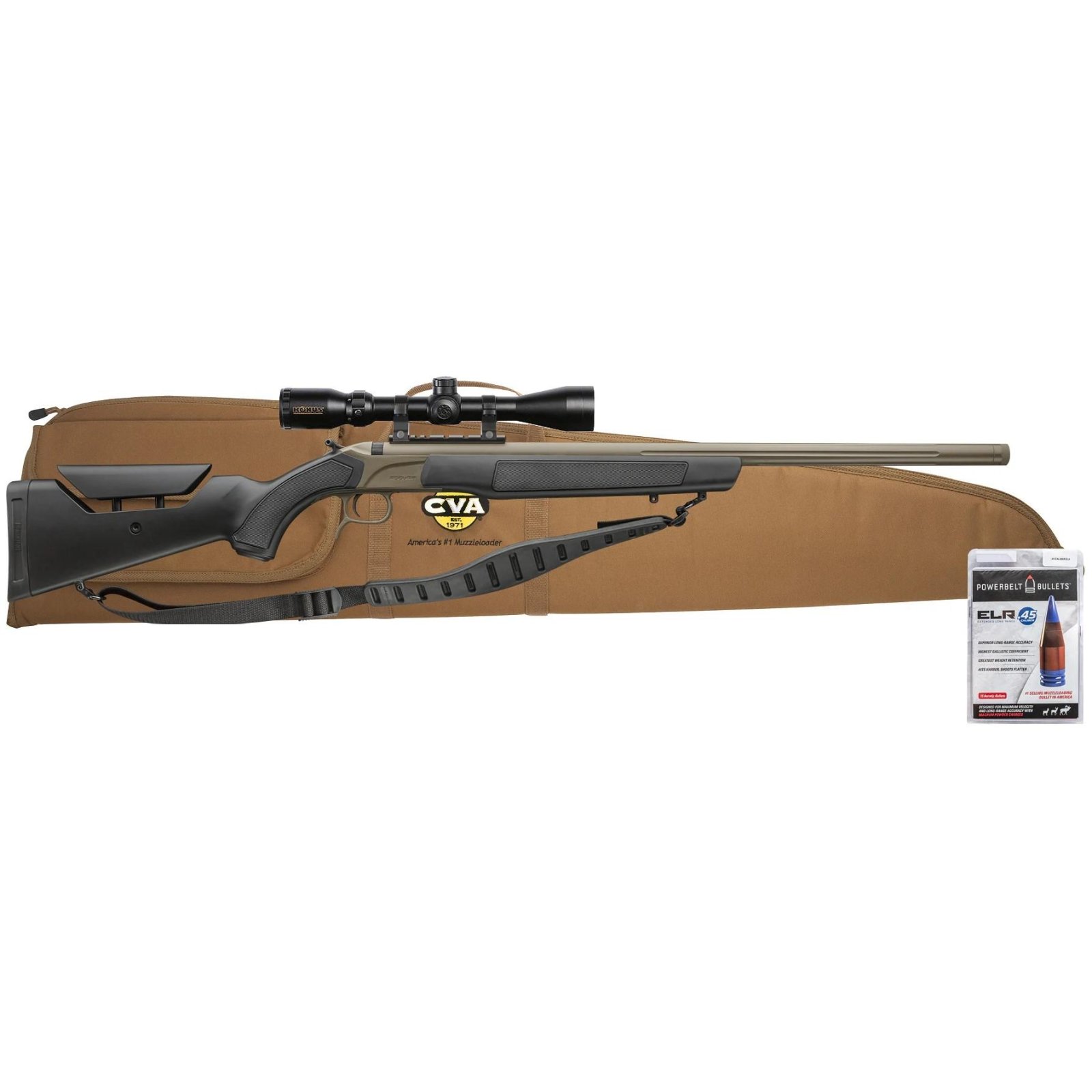 CVA PR3210NSCP Accura LR-X Muzzleloader 45 Cal 30" FDE/Black w/Scope - CVA - 45