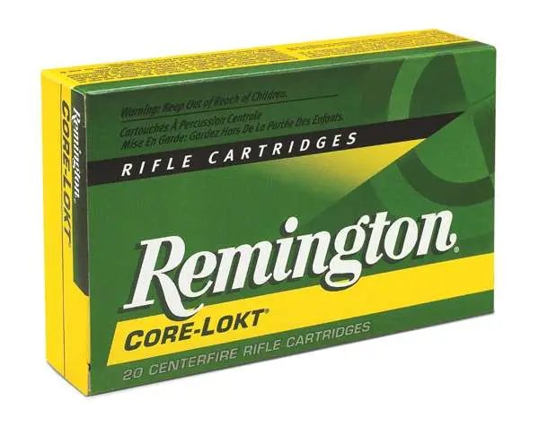 Remington Core-Lokt 308 Marlin Express, 150 Grain Soft Point, 20 Round Rifle Ammo, Brass Case, 2725 ft/s Velocity