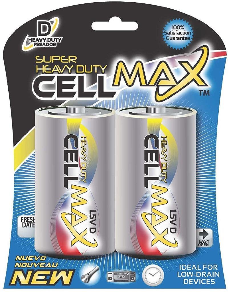 Value CellMax Super Heavy Duty D Batteries 2-Pack CM-R20P-BP2