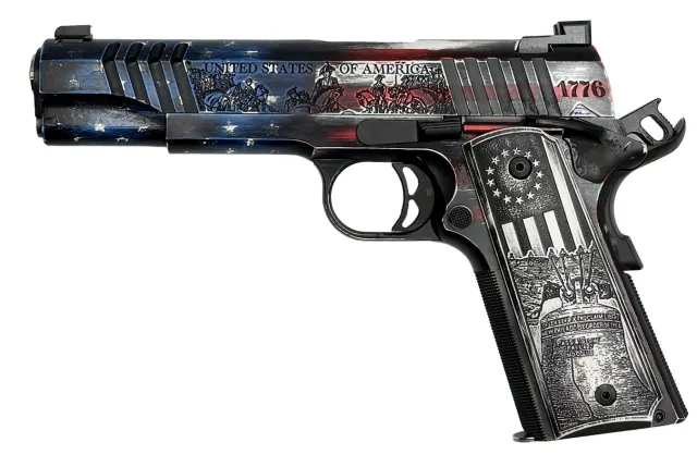 Auto-Ordnance - Thompson 1911TCAC20 1911 Founding Fathers 45 ACP 5" Black/Stainless Steel Semi-Auto Pistol - View 4