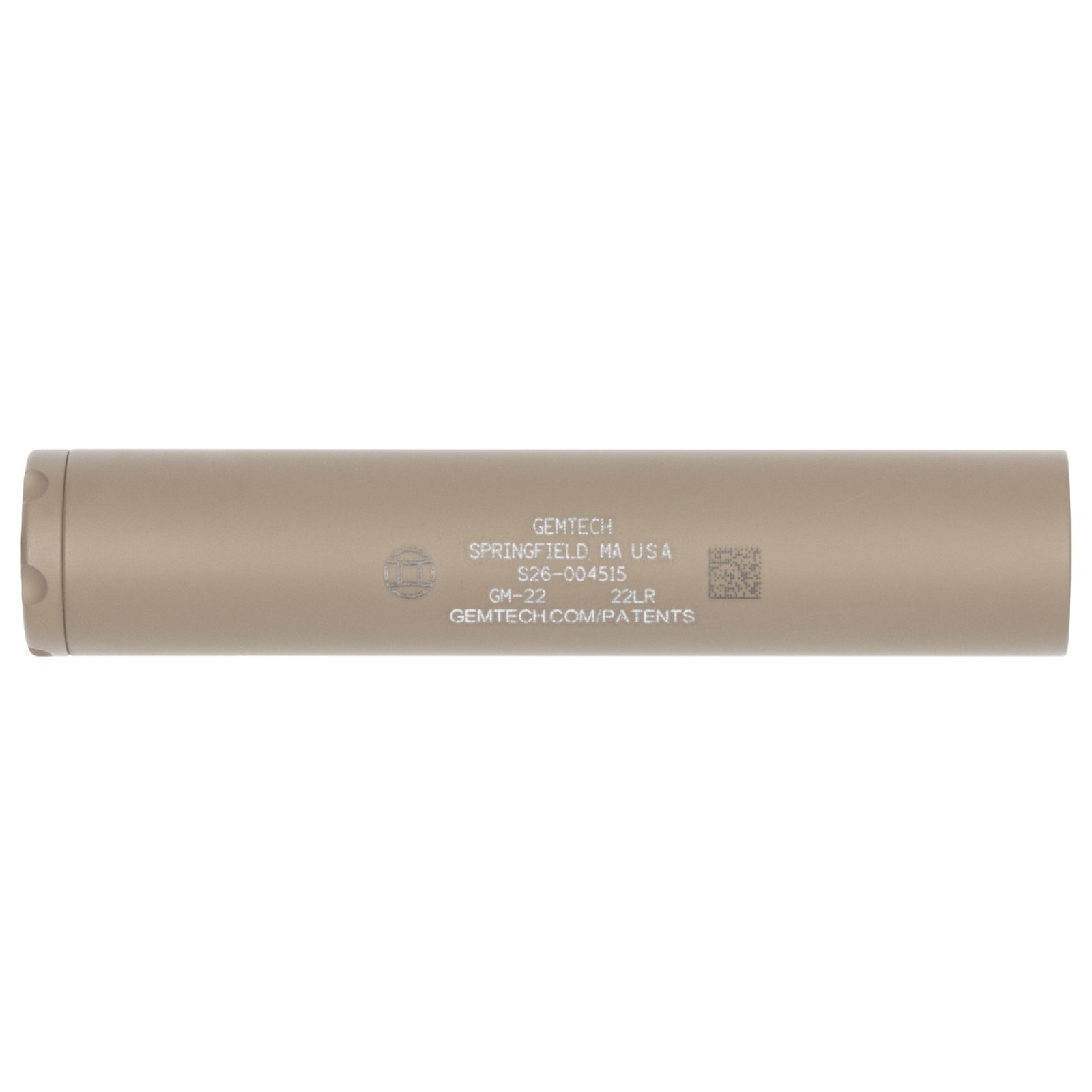 Gemtech GM-22 Rimfire Suppressor .22 LR 5" Length 1" Diameter Aluminum