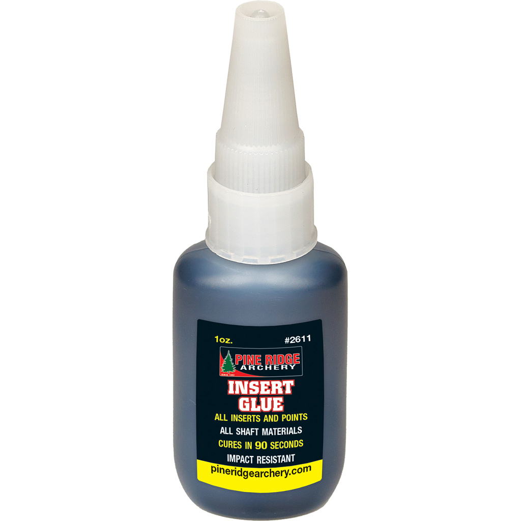 Pine Ridge Insert Glue 1 oz. Model 2611 - Black, Perfect for All Inserts, 90 Second Drying Time, Impact Resistant