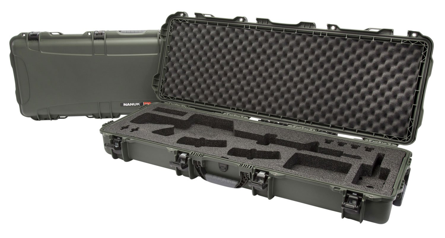 Nanuk 990AR06 Olive AR-15 Case Waterproof Resin with Foam Padding - Nanuk - OLIVE